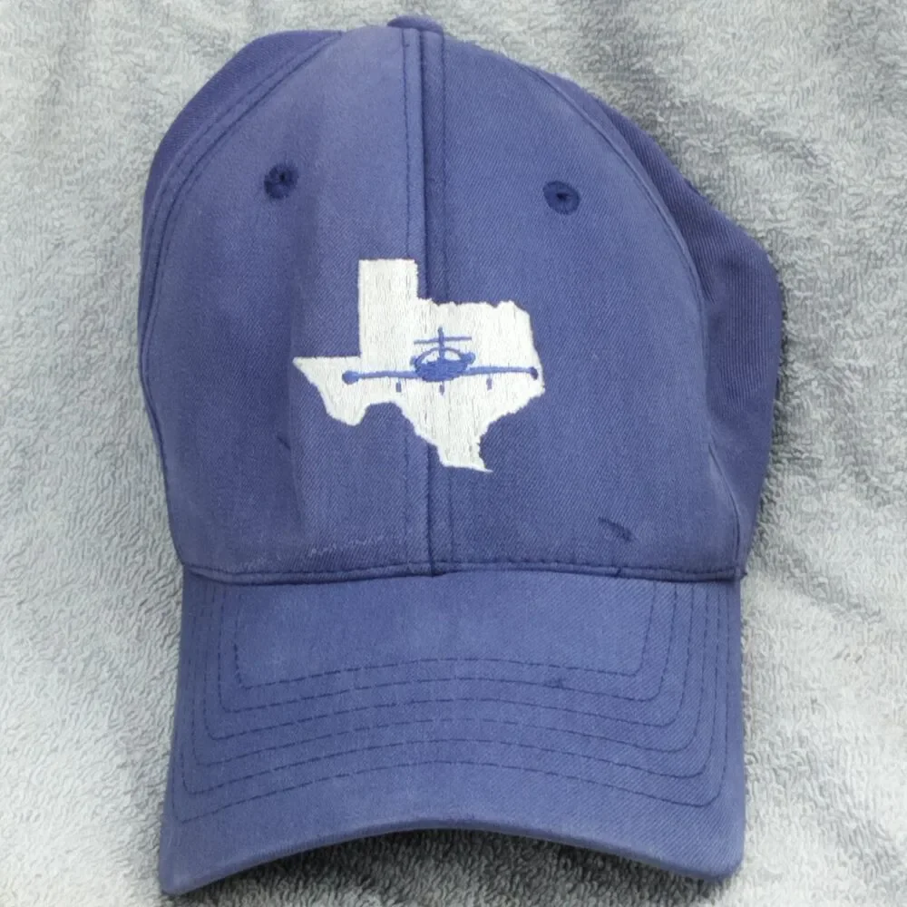 NU-FIT Hat Baseball Cap Men's S/M Blue Dallas Aviation Texas Helicopter